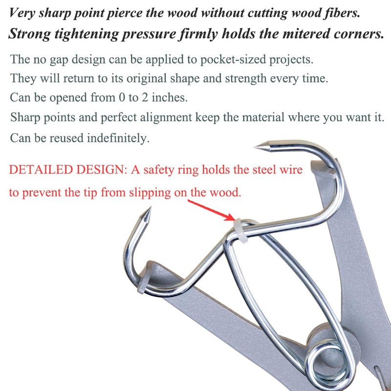 Feiyang 8 Miter Clamps and Miter Spring Pliers for Woodworking,Picture Frames,Wood Trim,Moldings - Image 3